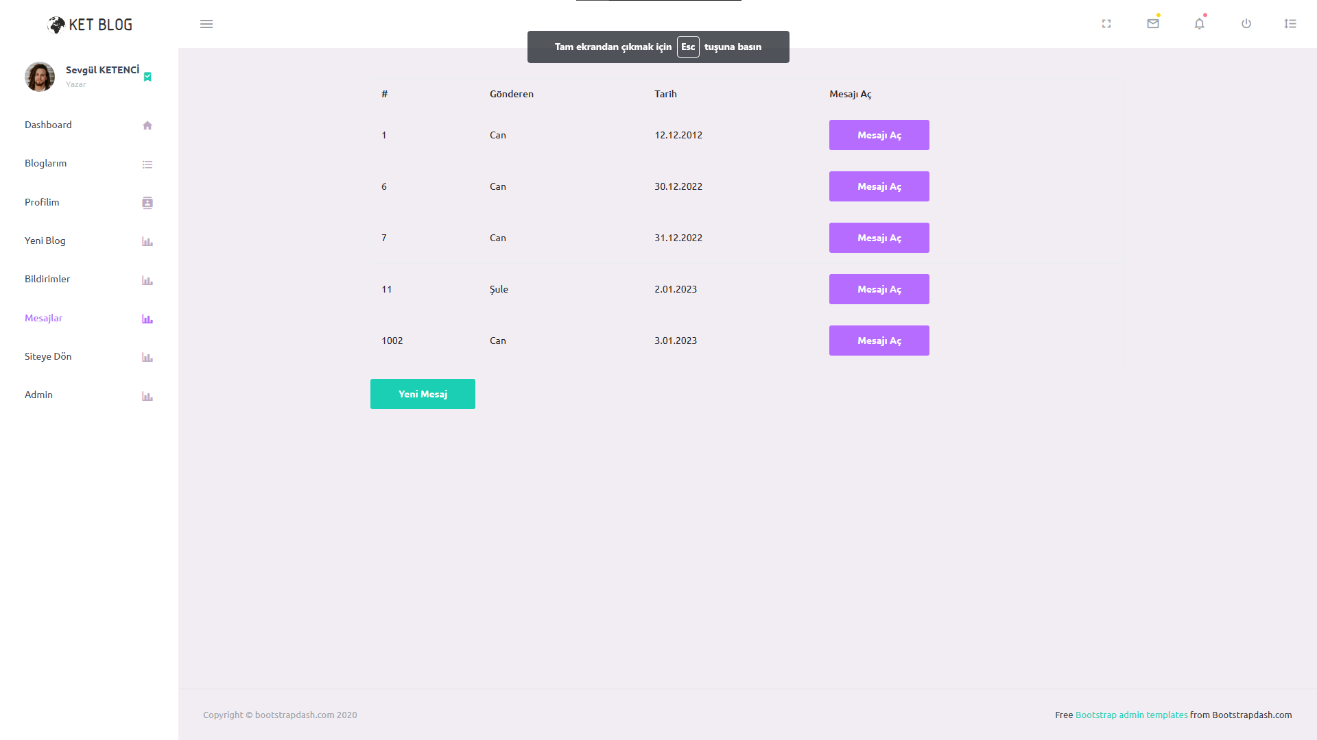 Github Sevgulketencii Blog Project