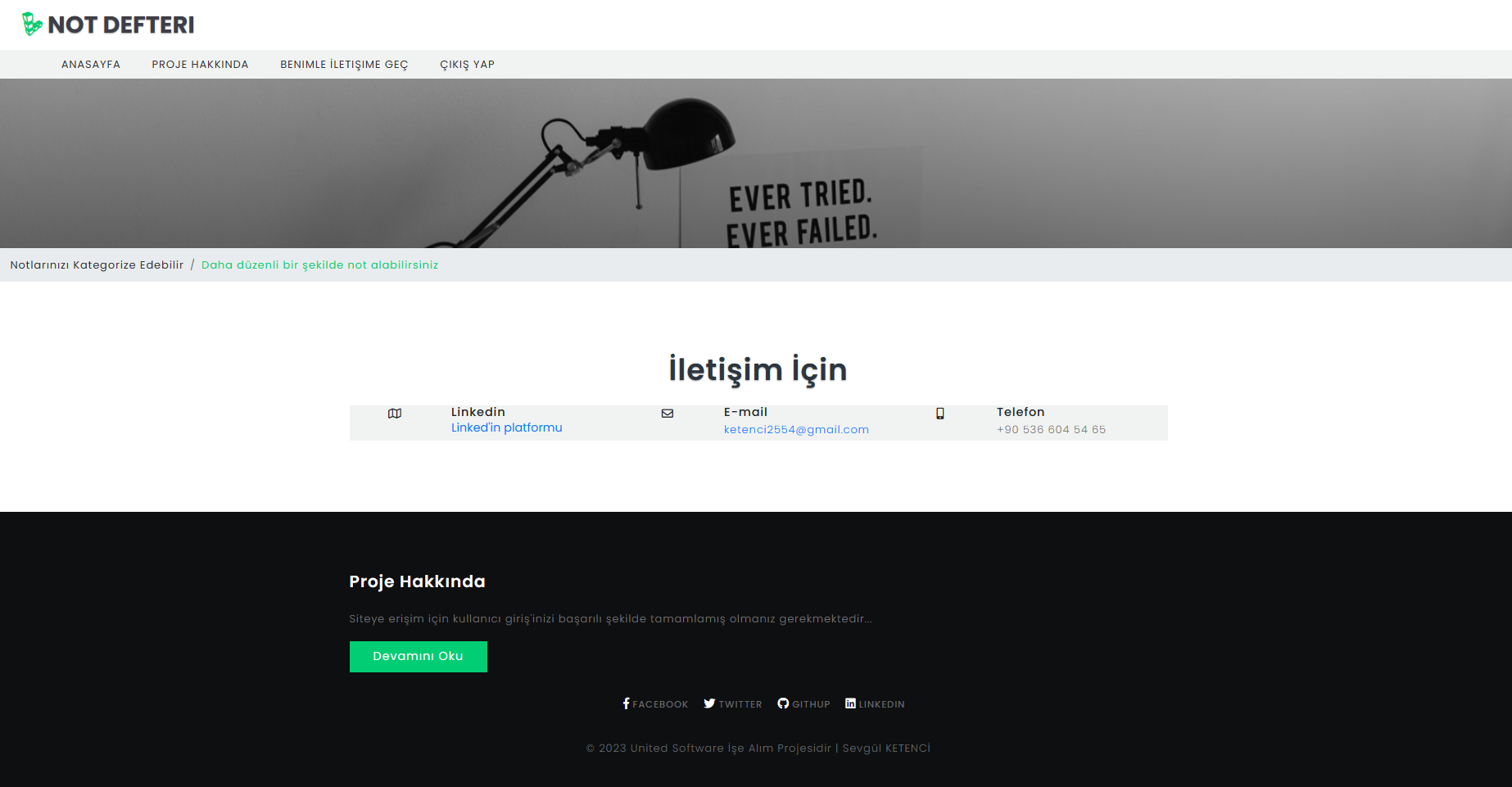 GitHub - Sevgulketencii/UnitedSoftwareProject