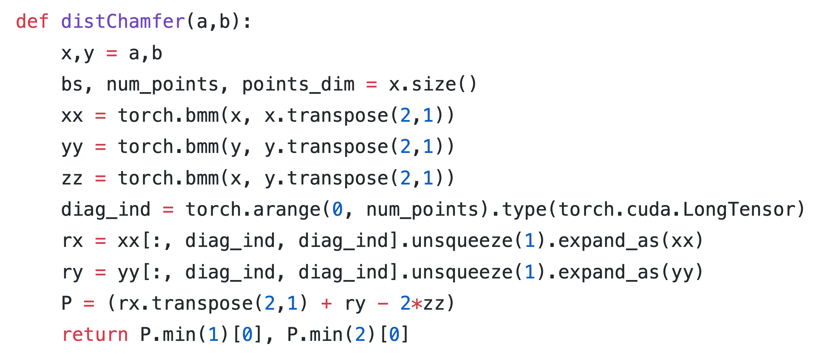 chamfer python only considers first element of batch · Issue #27 ...