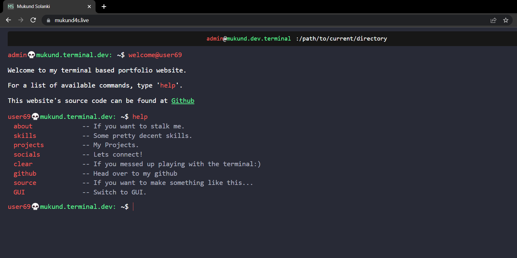 GitHub - mukundsolanki/terminal-portfolio: Ubuntu style terminal theme ...