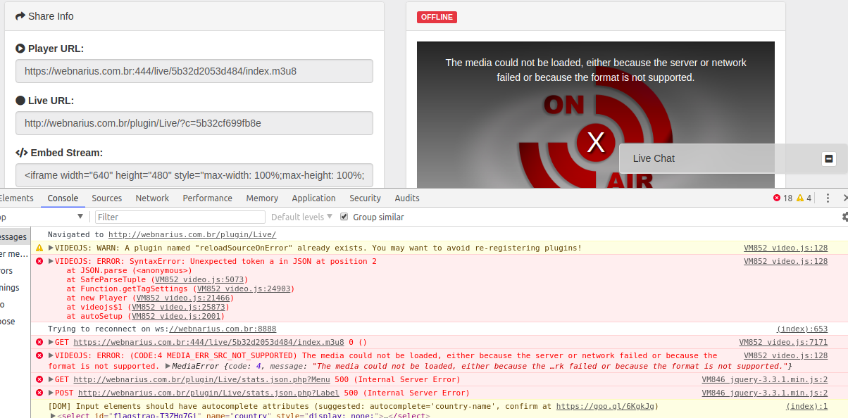 Live problem · Issue #801 · WWBN/AVideo · GitHub