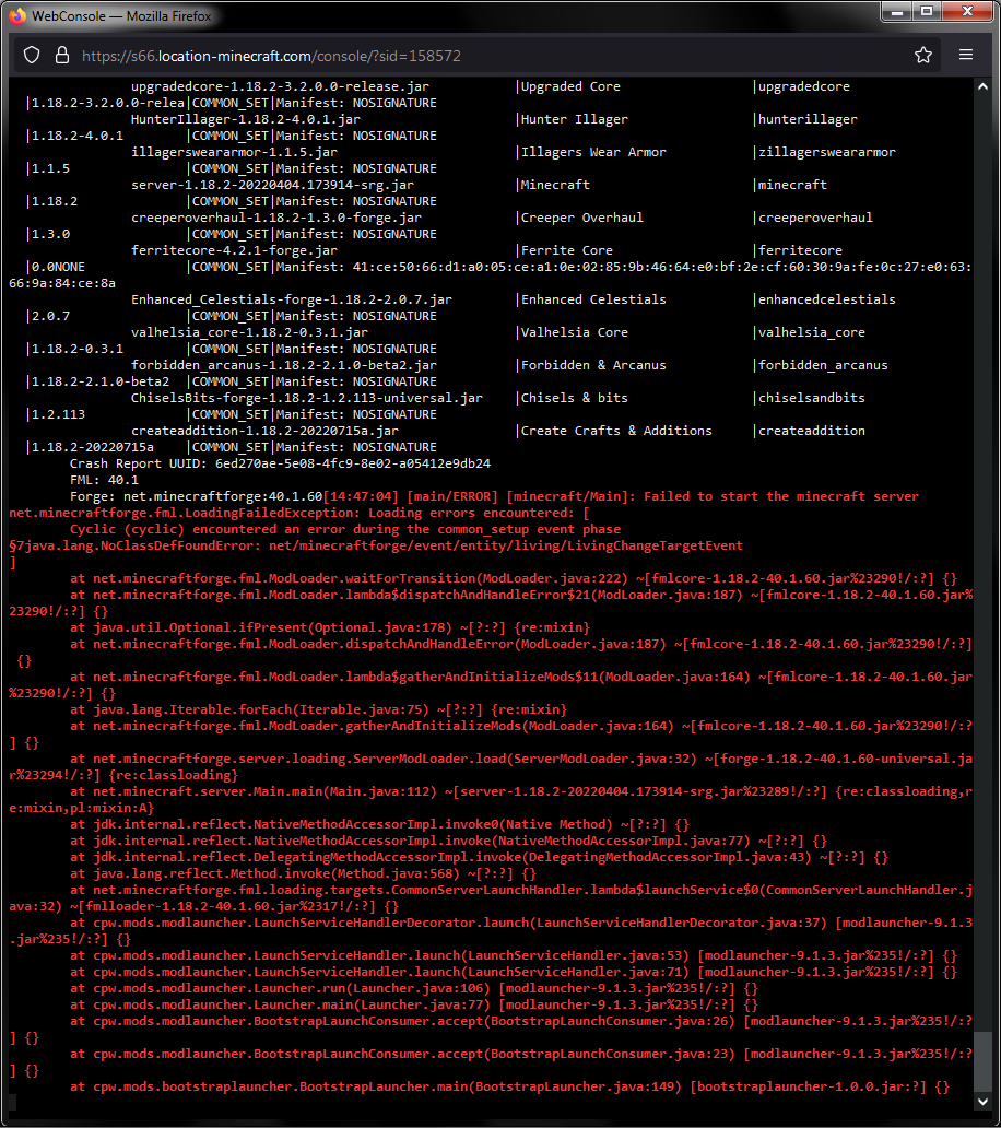 Can't start server with the new version of the mod · Issue #2195 ...