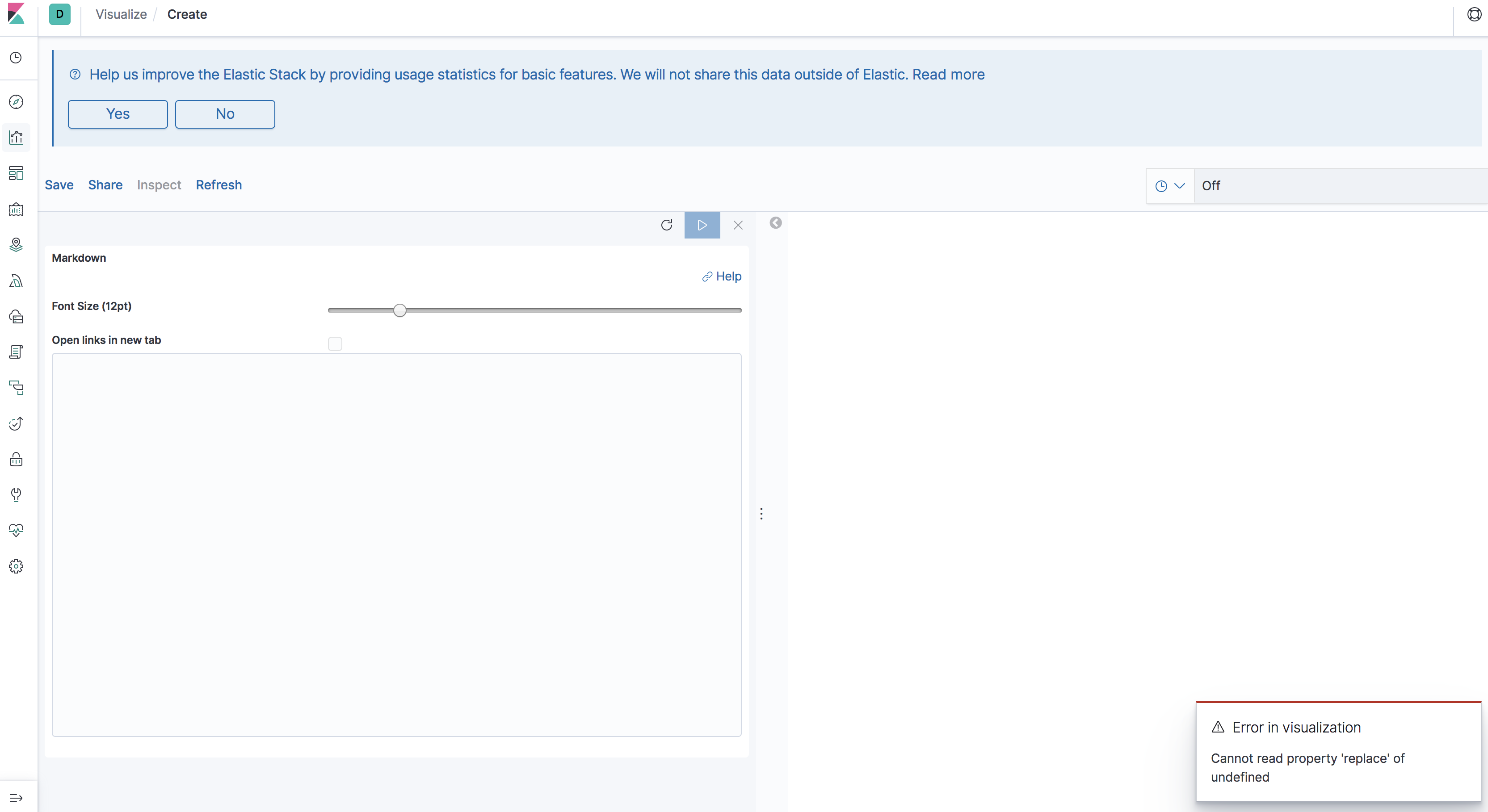 Visualization Cannot read property 'replace' of undefined error