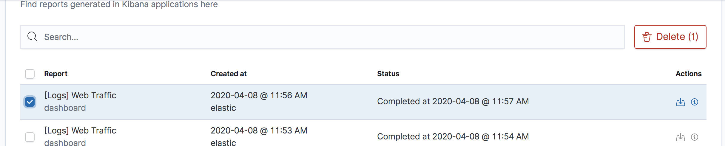 Delete Reports Functional Test · Issue #63296 · elastic/kibana · GitHub