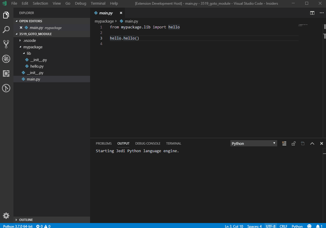 "Go to definition" on module takes you to __init__.py instead of actual ...