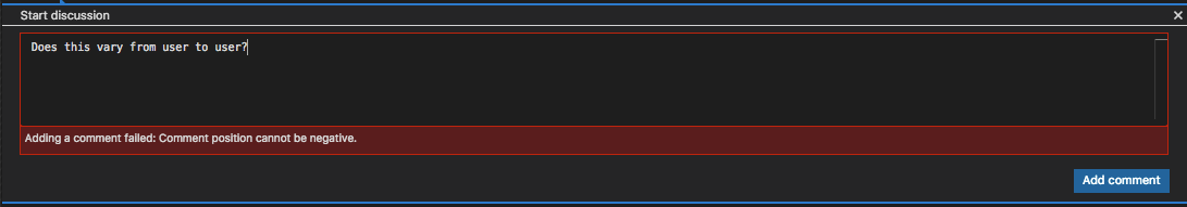 Adding a comment failed: Comment position cannot be negative. · Issue ...