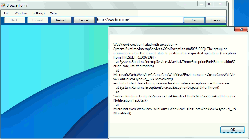 error 0x8007139F WebView 108.0.1462.46 on windows 7 · Issue