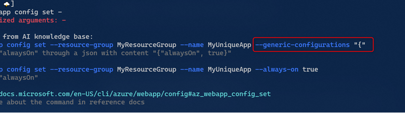 Command sample is cut off · Issue #20547 · Azure/azure-cli · GitHub