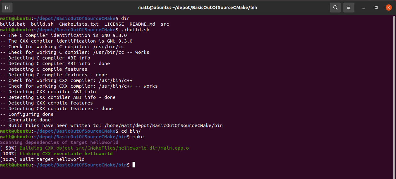 GitHub mattfife/BasicOutOfSourceCMake