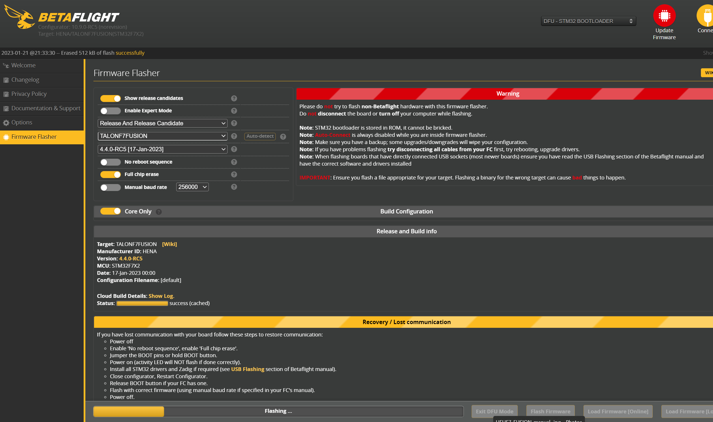 BF 4.4 RC4 & RC5 external I2C BMP280 barometer not supported (cloud build) · Issue 12209