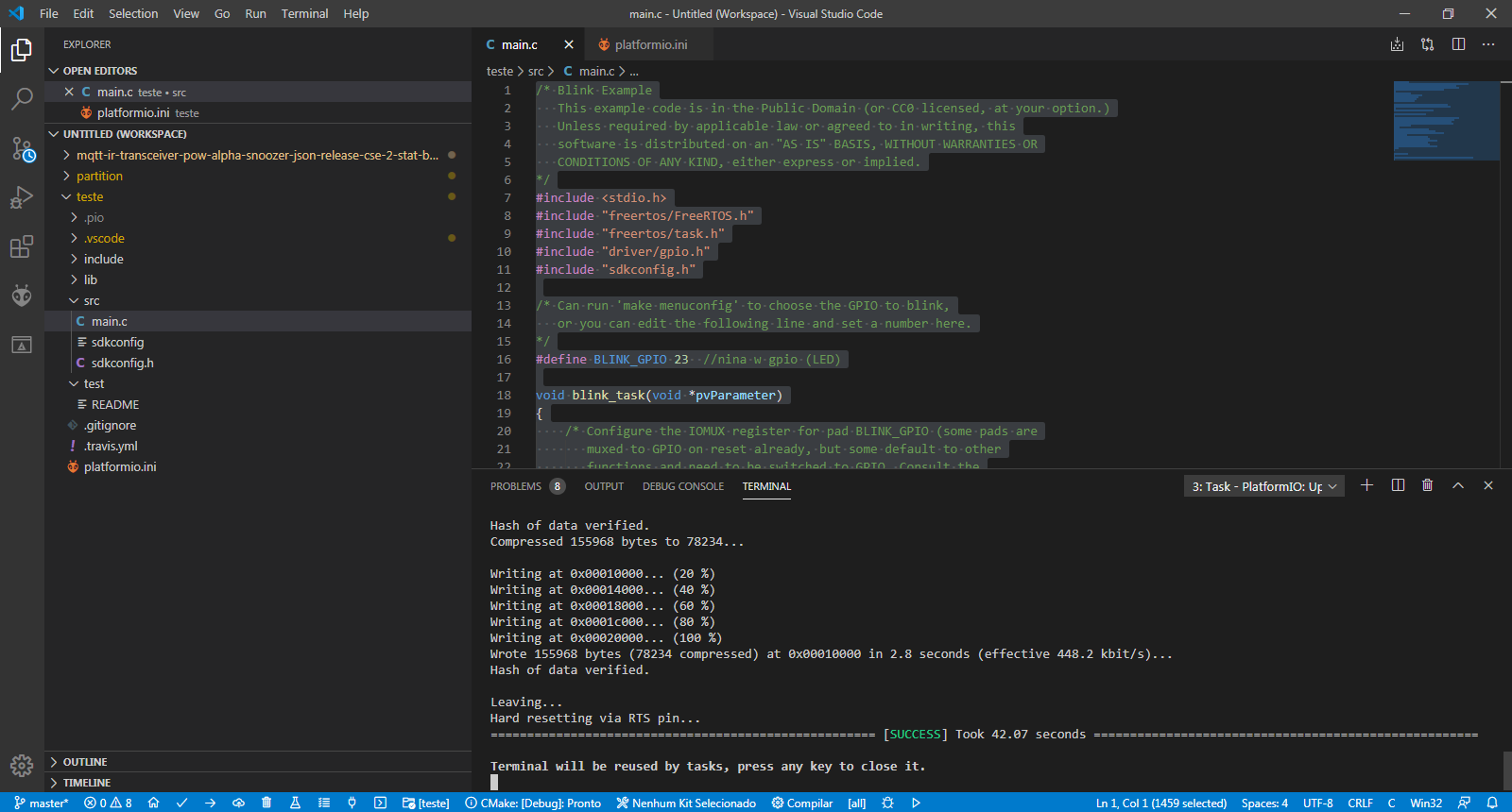 Nina W102 (IEP-196) · Issue #91 · espressif/idf-eclipse-plugin · GitHub