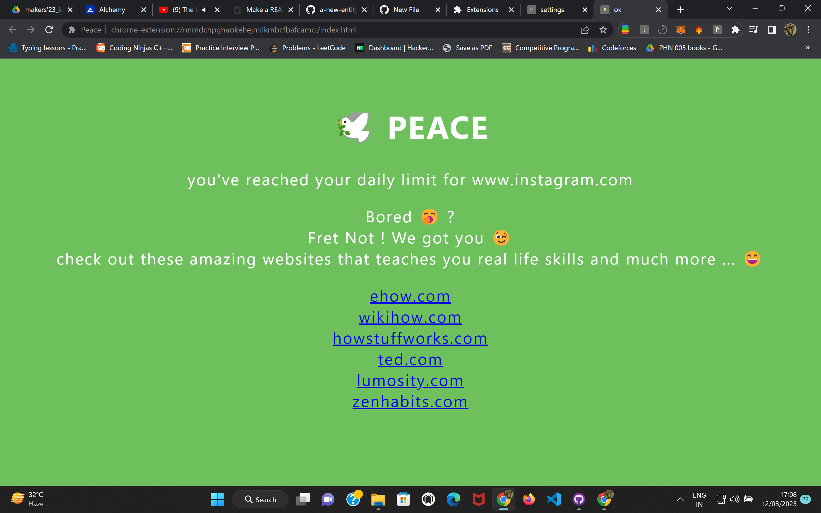 GitHub - Sh0g0-1758/Peace: helps you set a timer on social media sites