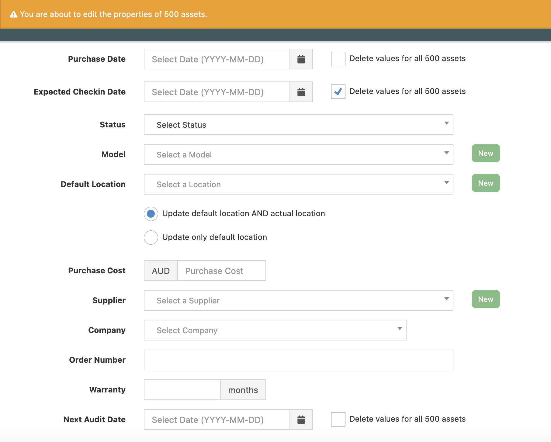 How to bulk update manufacturer asset now issue 13305 snipe snipe