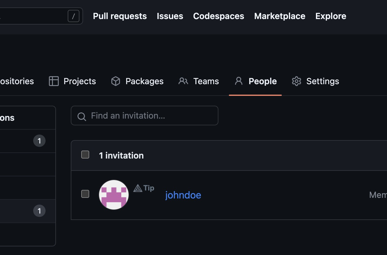 Remove misplaced Tip buttons on GitHub organization pending invitations page · Issue 29861