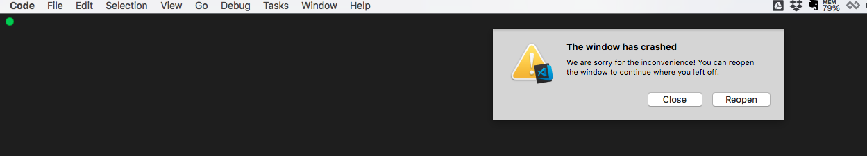 Unable to Reopen after crash · Issue #46173 · microsoft/vscode · GitHub