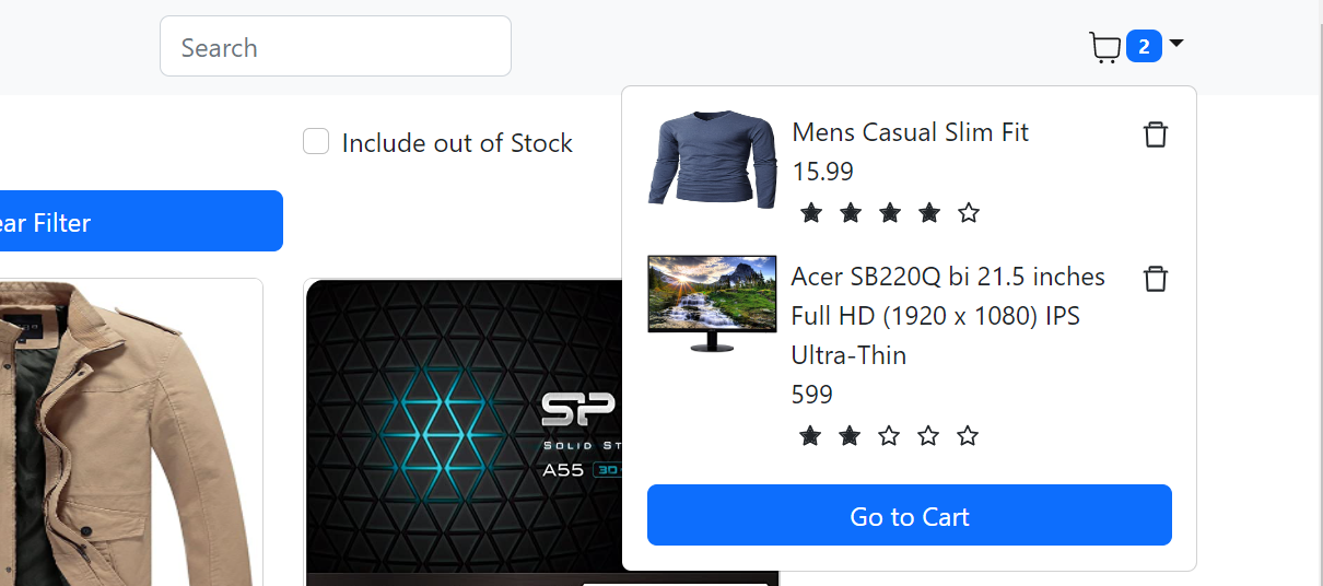 GitHub Implemented shopping cart functionality