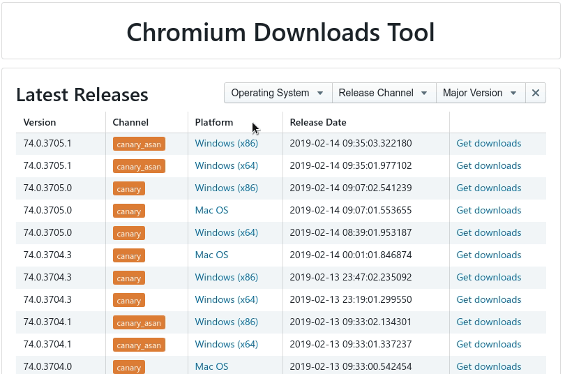 Add links to download previous versions of Chromium · Issue #707 ...