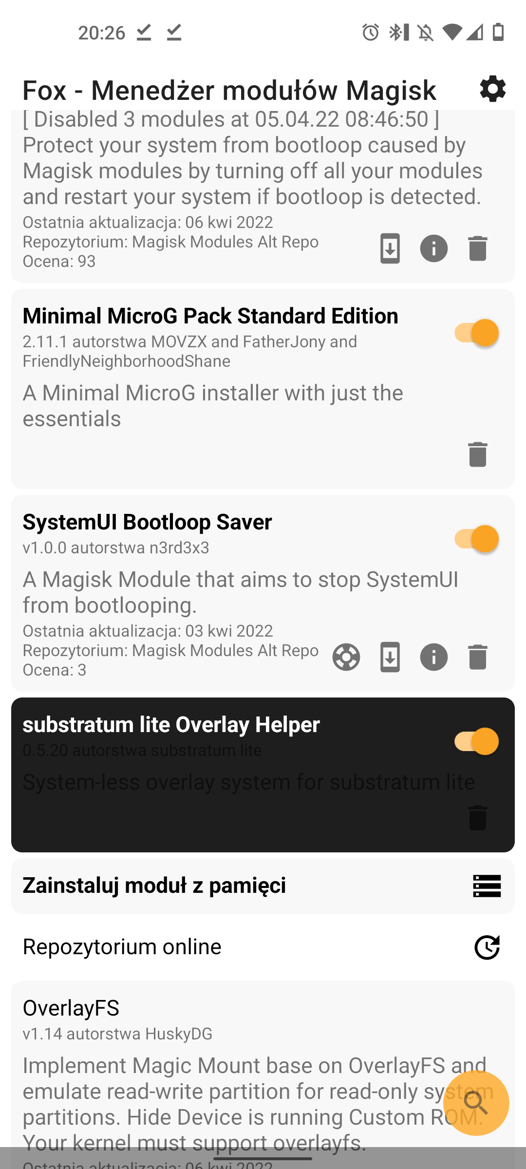 Screenshot_20220406-202632_Fox - Menedżer modułów Magisk