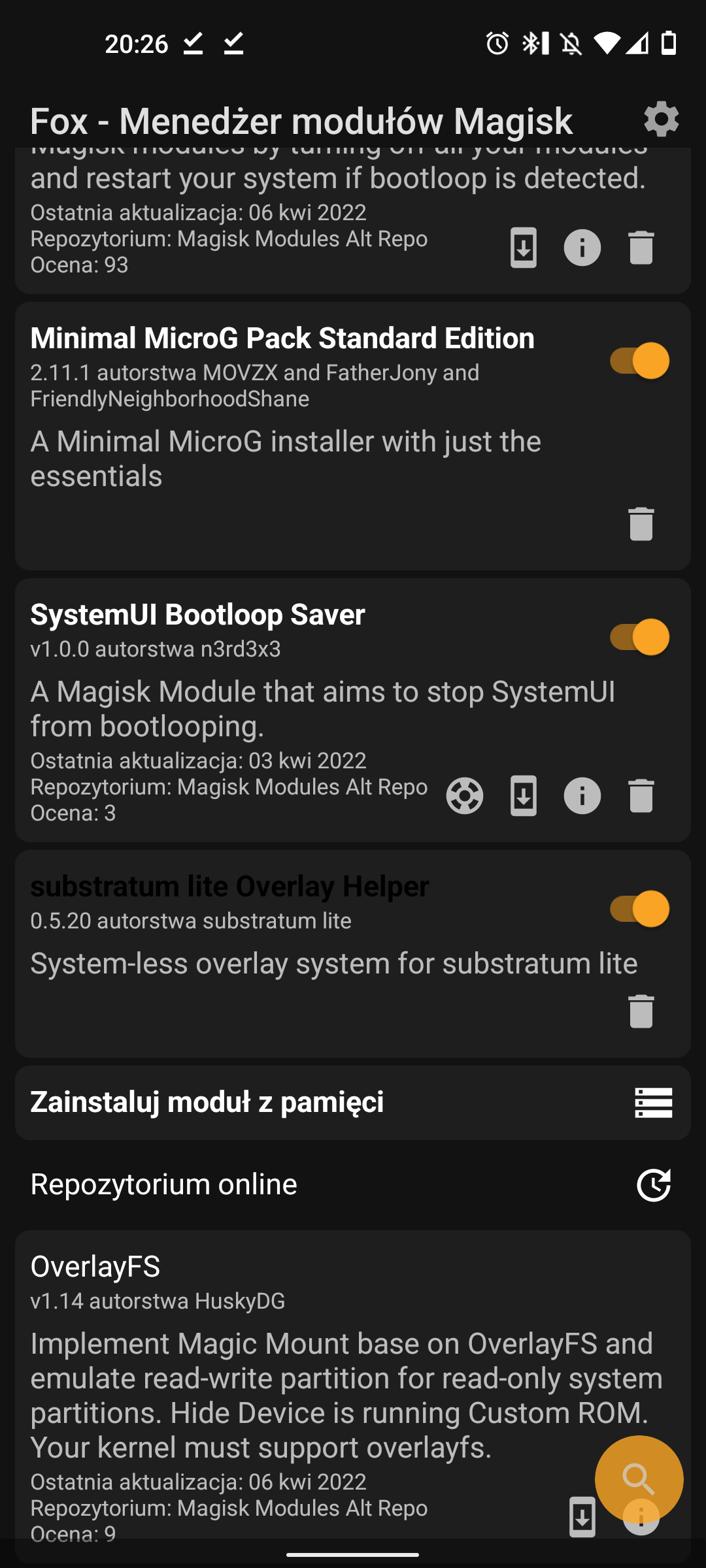 Screenshot_20220406-202645_Fox - Menedżer modułów Magisk
