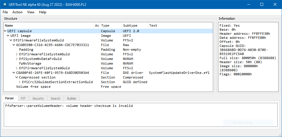Failure to find all EFI binaries at Lenovo FL1 and/or FL2 update images ...