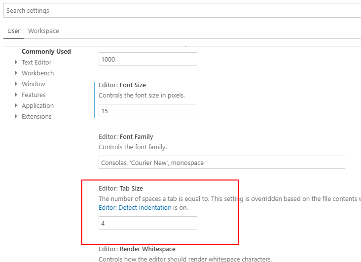 [BUG] detecr tab size default 8 space. · Issue #77793 · microsoft ...