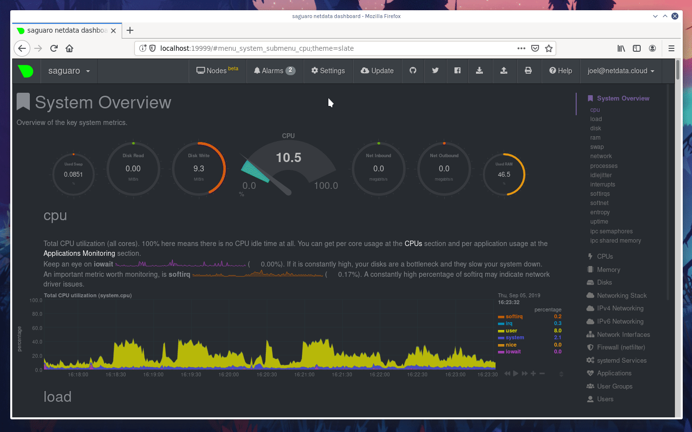 Animated GIF of the My Nodes menu in
action