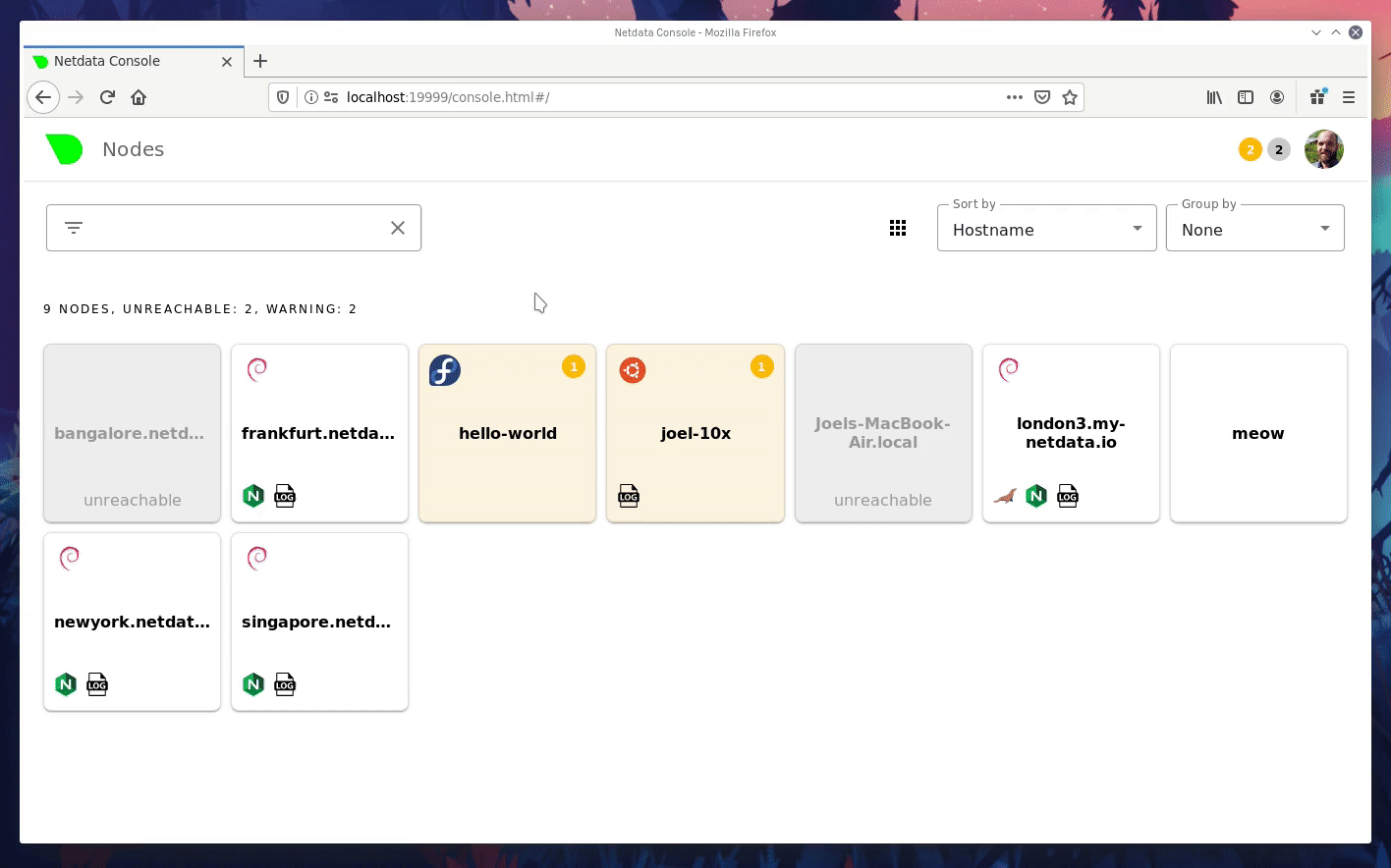 Removing a node from Nodes View