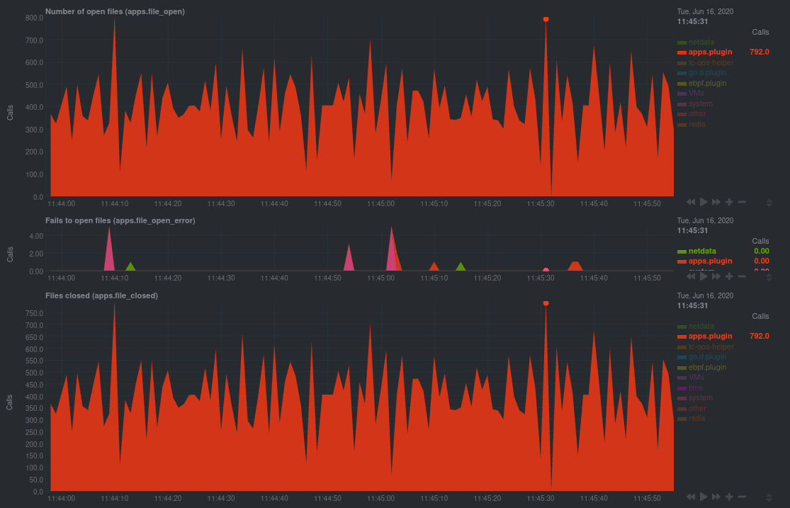 Screenshot of open and closed file
descriptors