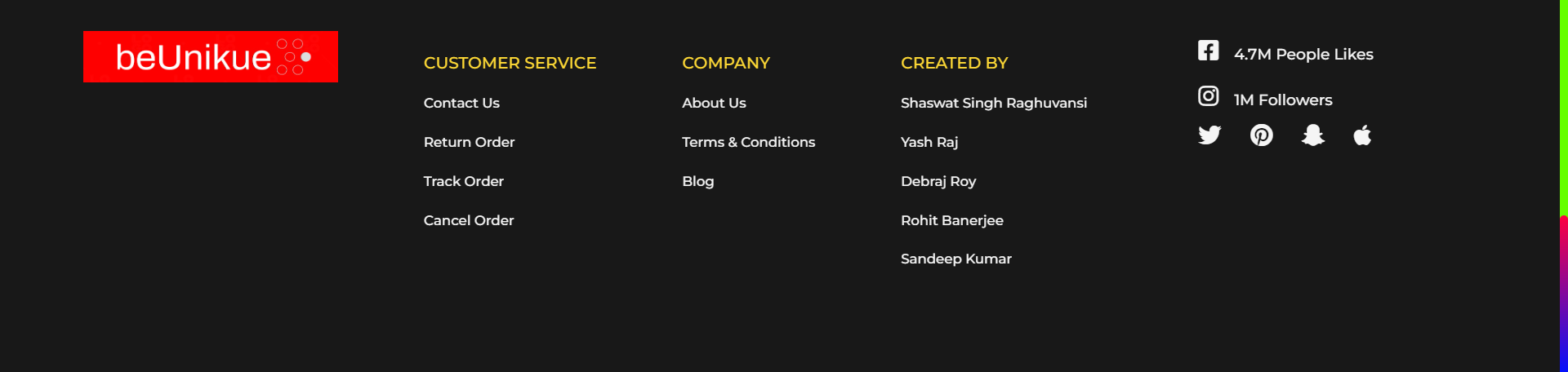 Footer Page
