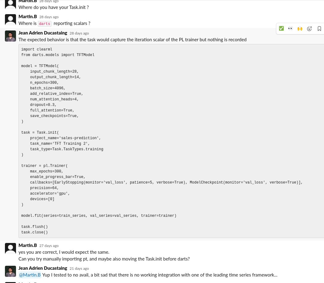 ClearML integration · Issue 1755 · unit8co/darts · GitHub