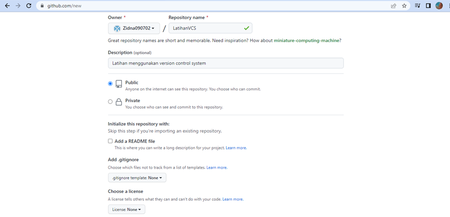 GitHub - Zidna090702/LatihanVCS: Latihan menggunakan version control system