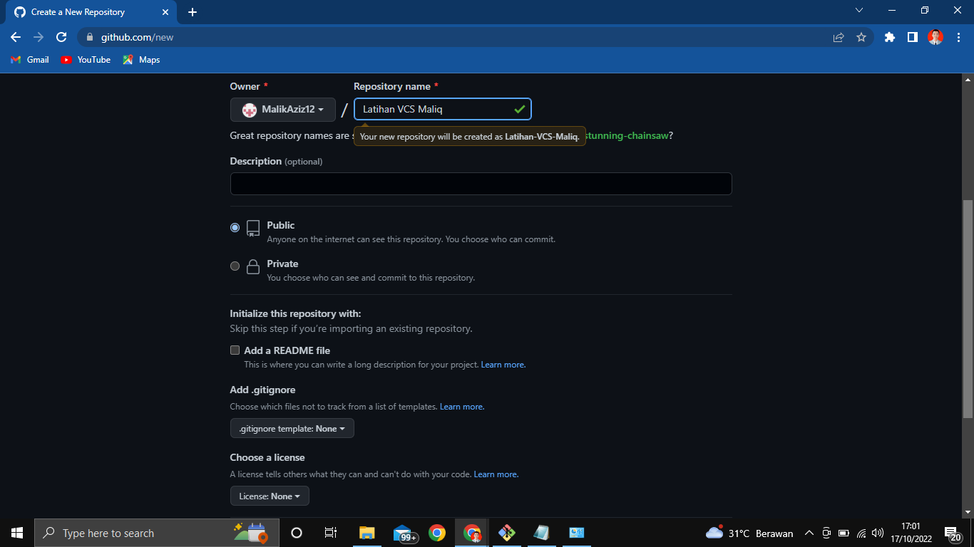 GitHub - MalikAziz12/LatihanVCS