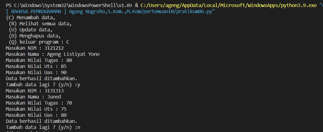 Github Agenglistiyatyono Pratikum6