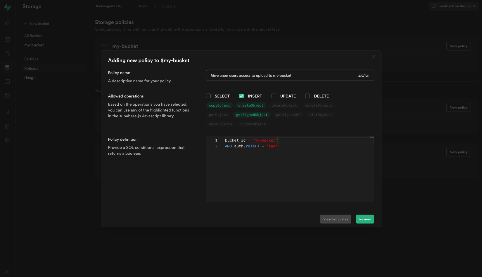 How do I upload an object as a json file from node.js? · supabase