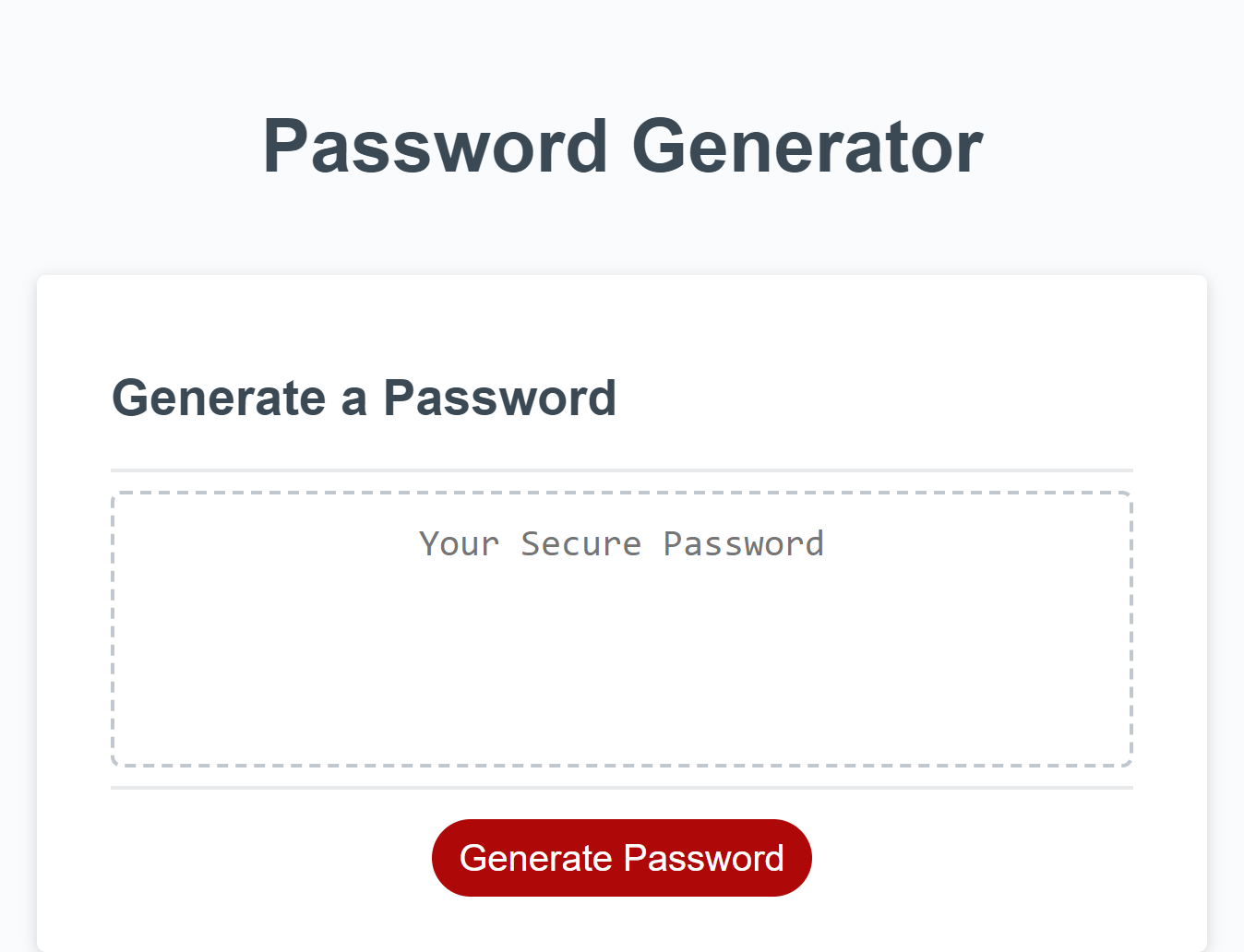 GitHub Kpfranklin22/passwordgenerator