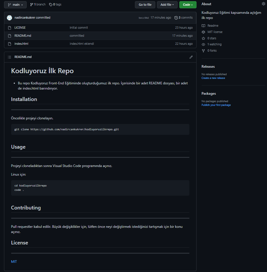 GitHub - nadircankukrer/kodluyoruzilkrepo: Kodluyoruz Eğitimi ...