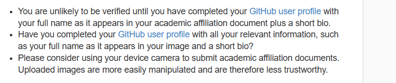 unable to submit (https: en-us credentials Images... Problem of verificaition · community · Discussion #52266 · GitHub