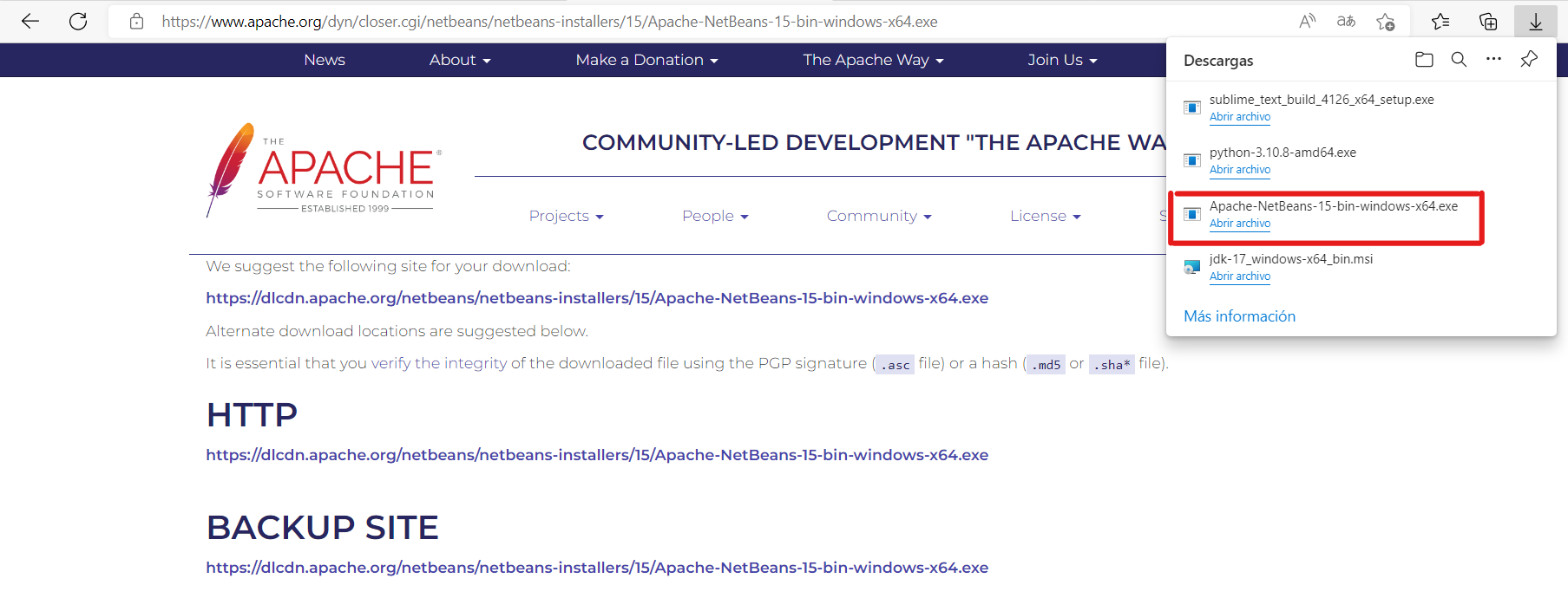 Proceso de instalación de Apache NetBeans 15 - Into-Programacion-P ...