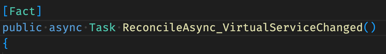 After running the test the code lens support is gone