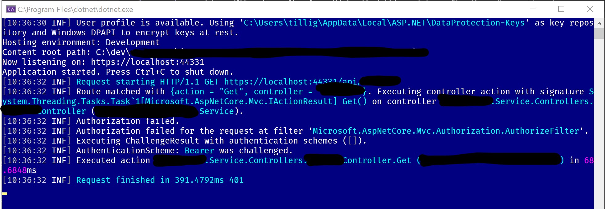 Info still shows up though the configuration is set to Warn