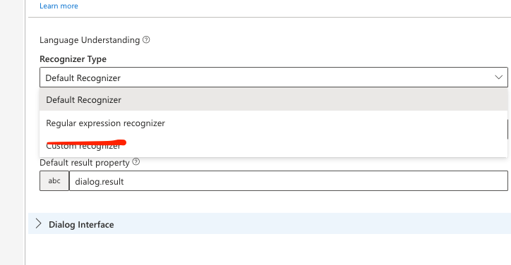 Hide Custom Recognizer as an option in the Recognizer dropdown in PVA ...