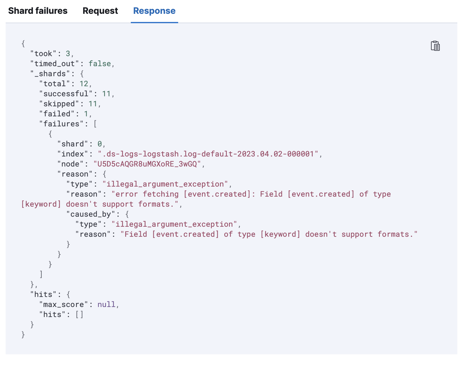 [Logstash Integration] wrong mapping/no explicit mapping for event ...