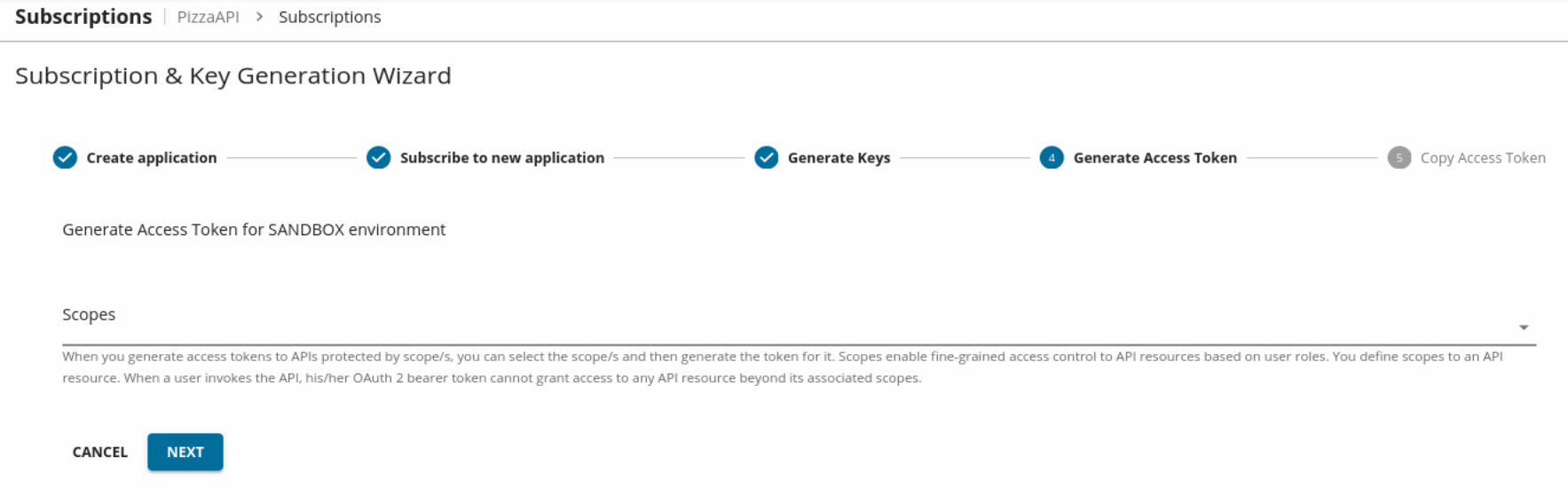 Subscription & Key Generation Wizard generates token for SANDBOX only ...