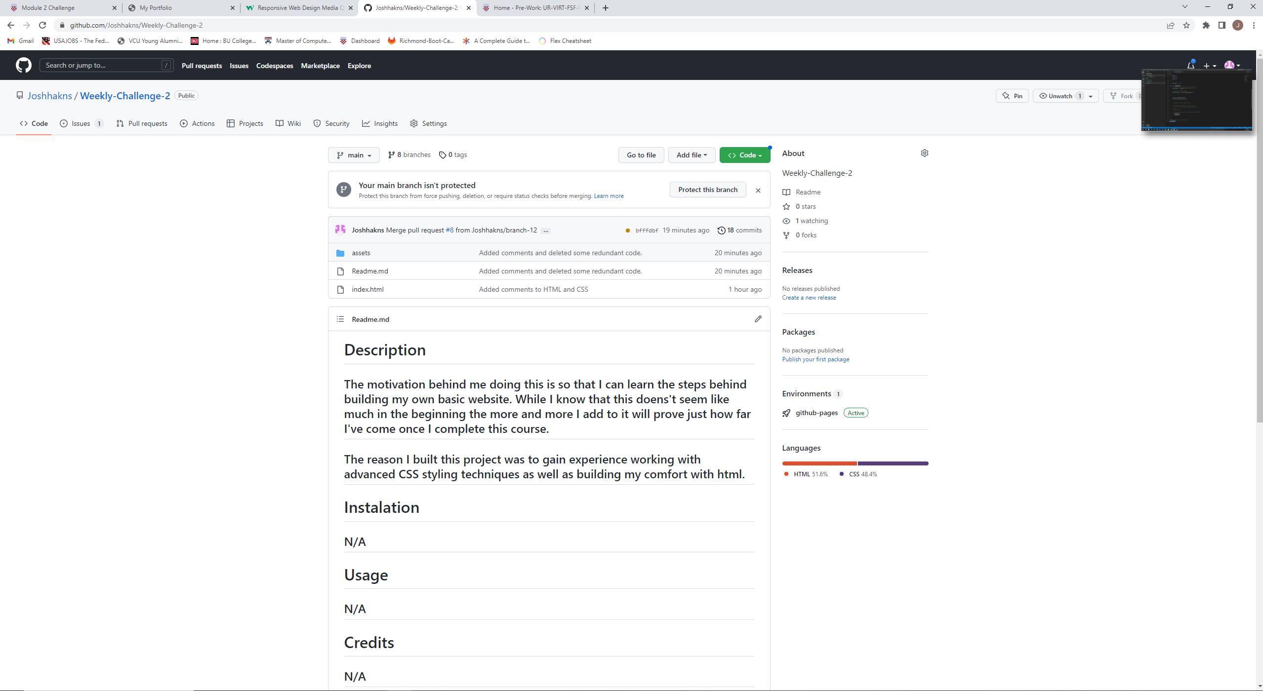 GitHub - Joshhakns/Joshua-s-Portfolio: Weekly-Challenge-2