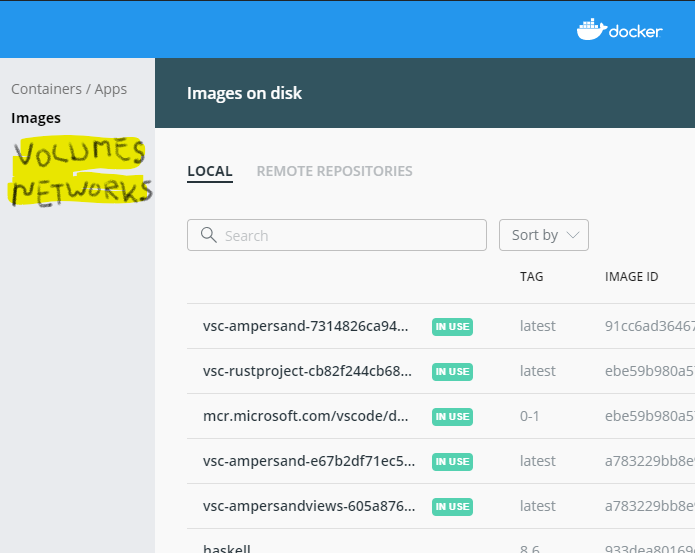 Feature request: Also show volumes and networks · Issue #9486 · docker ...