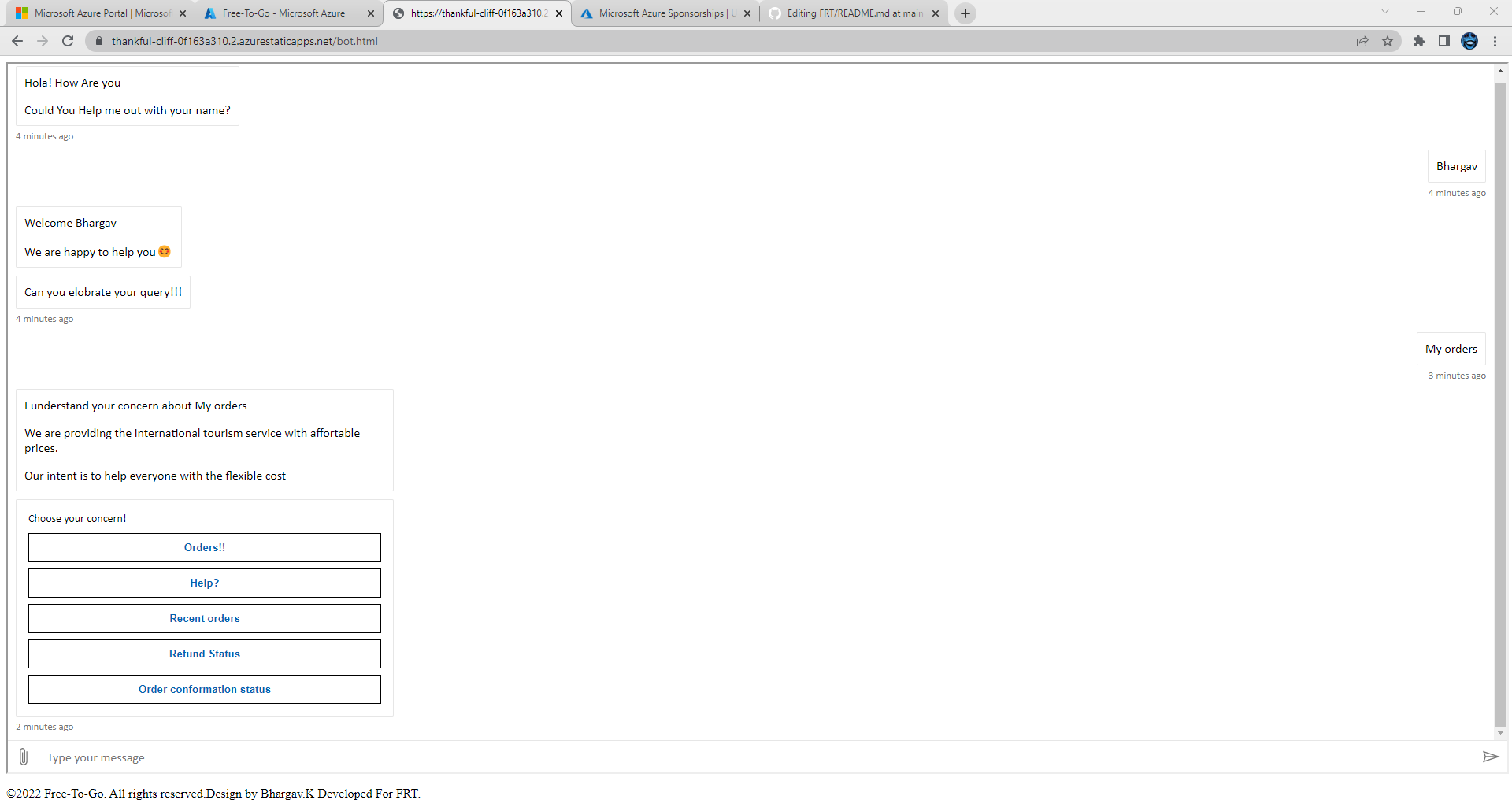 Github bhargavko frt this is a tourism website