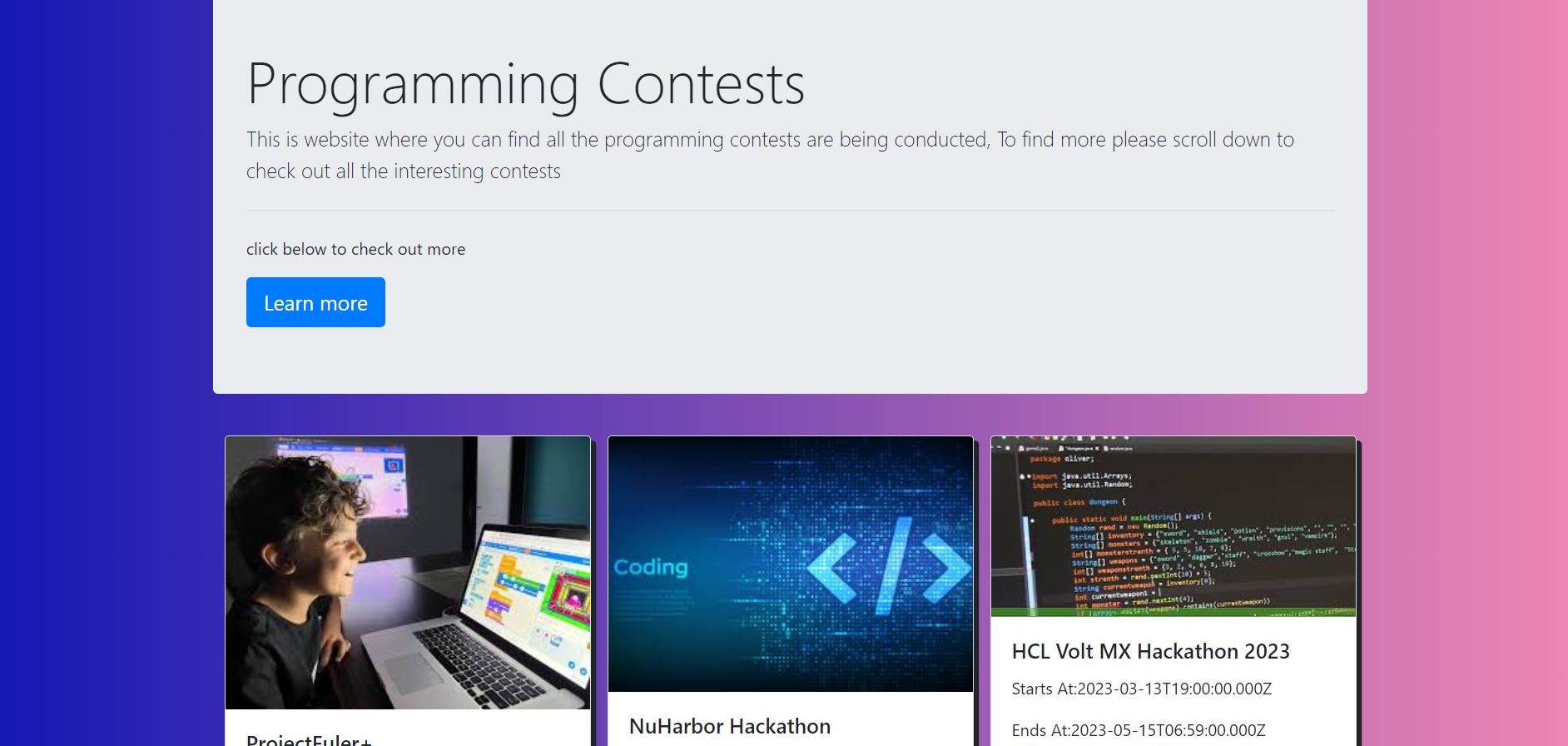 GitHub - Amanaakash/project-contest: A javascript application that ...