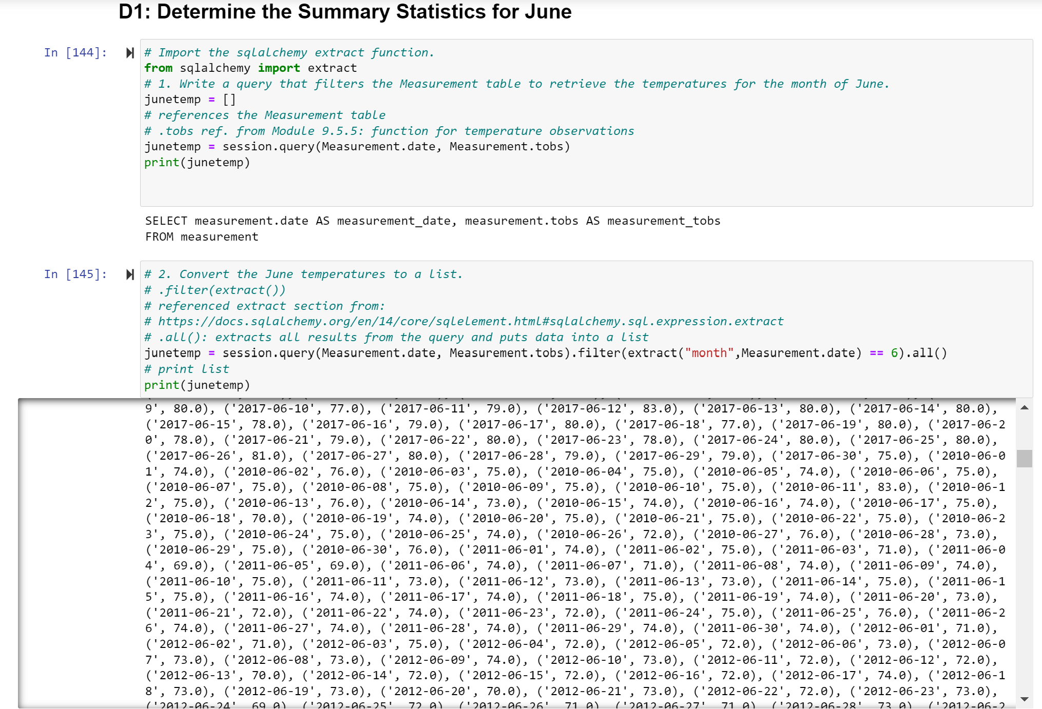 GitHub - raksnotes/Surfs_Up: Summary Statistics for the months of June ...