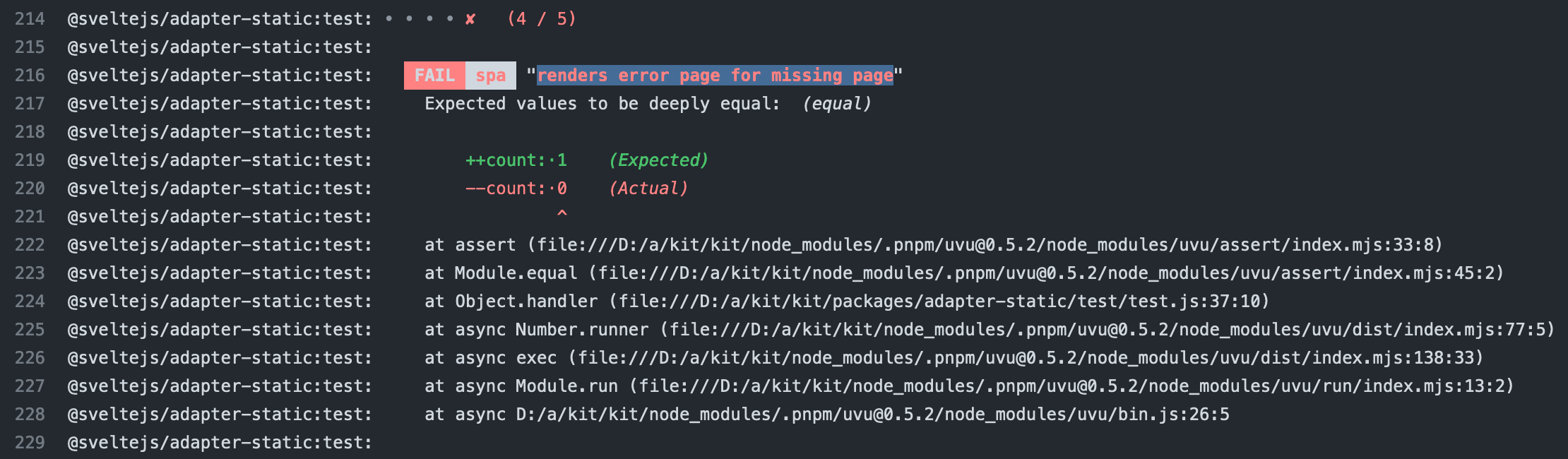 "renders error page for missing page" test is flaky on windows · Issue ...
