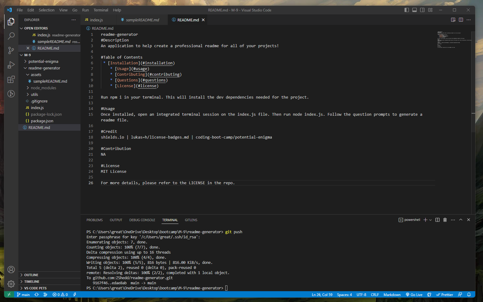 GitHub - ZShedd/readme-generator
